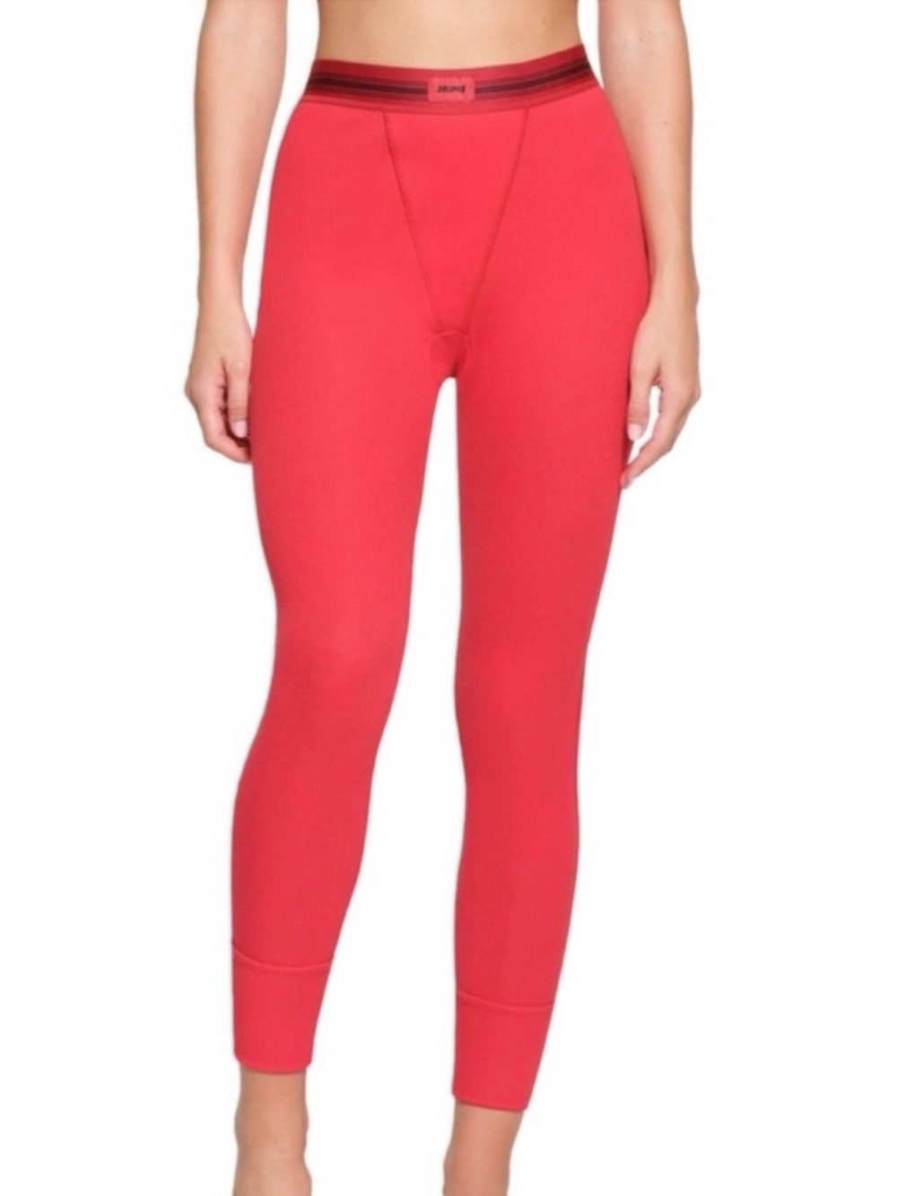 SKIMS Cotton Rib Legging in Red L
